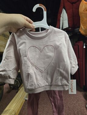 Cat & Jack Light Pink Heart Crewneck Sweatshirt